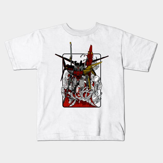 Red Aile Strike Kids T-Shirt by gblackid